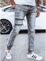Pánske džínsové nohavice jogger šedé FashionStreet UX4039