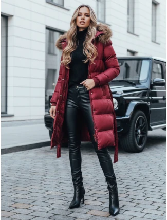 Dámska prešívaná zimná bunda s kožušinou STYLEBELLA červená FashionStreet TY5008 Dámska prešívaná zimná bunda s kožušinou STYLEBELLA červená FashionStreet TY5008