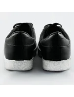 Čierne dámske tenisky trampky z rôznych spojených materiálov (1088)