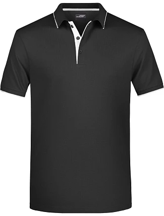 Daiber JN 728 Pánske polo tričko z piké s kontrastným lemom 02.0728 čierna/strieborná Daiber JN 728 Pánske polo tričko z piké s kontrastným lemom 02.0728 čierna/strieborná