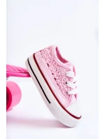 Dziecięce Trampki Z Koronką Różowe Roly-Poly