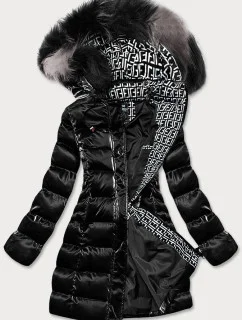 Dámska zimná páperová bunda čierna (xw822x)