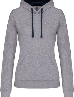Kariban K 465 Dámska mikina s kontrastnou kapucou 20.K465 oxford grey/navy