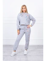 Izolovaná sada s farebnou potlačou sivá