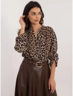 Košeľa TW KS BI 7175a.25 čierna a béžová