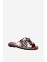 Dámske papuče na nízkom podpätku - graphite Nelvira