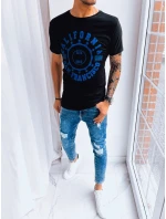 Pánske bavlnené tričko s potlačou čierne FashionStreet RX5085 Pánske bavlnené tričko s potlačou čierne FashionStreet RX5085