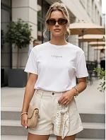 Dámske oversize tričko s výšivkou PARISSTEN biele FashionStreet RY2886