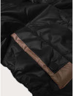 Čierna dámska bunda so šnúrkami na bokoch S'West (B8235-1)