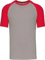 Kariban K 330 Baseballové tričko 20.K330 svetlošedé/červené
