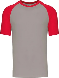 Kariban K 330 Baseballové tričko 20.K330 svetlošedé/červené