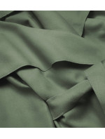 Minimalistický dámsky kabát vo svetle khaki farbe (747ART)