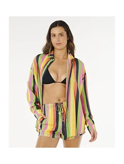 Dámska košeľa RIP CURL Neon Stripe Relaxed Shirt, viacfarebná