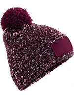Beechfield B 331 Pletená čiapka s bambulou „Ramble Patch“ 53.0331 burgundy twist