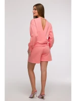 B293 Mikina s otvoreným chrbtom - koralová