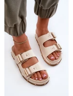 Dámske papuče na platforme Big Star Beige