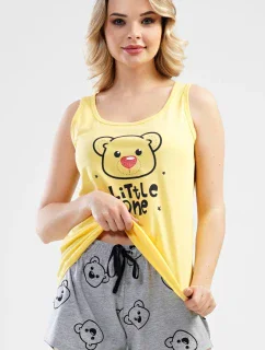 Dámske pyžamo šortky na ramienka Macko