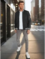Pánska prechodná bunda bomber čierna FashionStreet TX5013