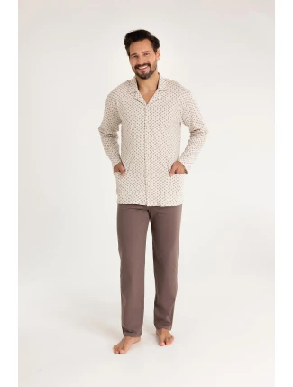 Regina 486 dlhé/r 2XL-3XL z25/26 pánske pyžamo bez zipsu