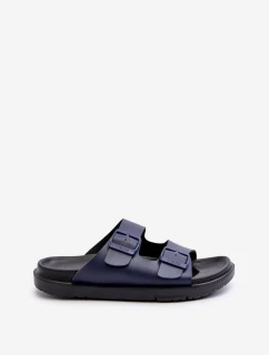 Lekkie Klapki Męskie Z Klamrami Big Star NN174593 Granatowe