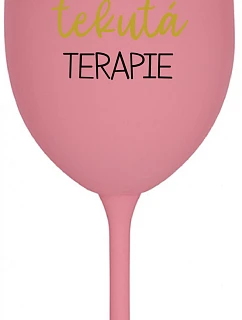 BABIČINA TEKUTÁ TERAPIE - ružový pohár na víno 350 ml