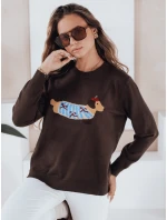 Dámsky sveter CHICPAWS s aplikáciou hnedého psa FashionStreet MY2544 Dámsky sveter CHICPAWS s aplikáciou hnedého psa FashionStreet MY2544