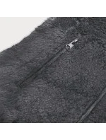 Tmavosivá dámska plyšová vesta (HH005-1)