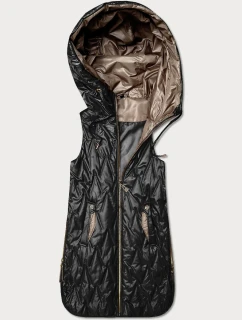 Dámska ľahká vesta so zlatým zipsom Goodlookin black (B8586/B8587-1)