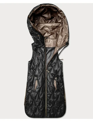 Dámska ľahká vesta so zlatým zipsom Goodlookin black (B8586/B8587-1)