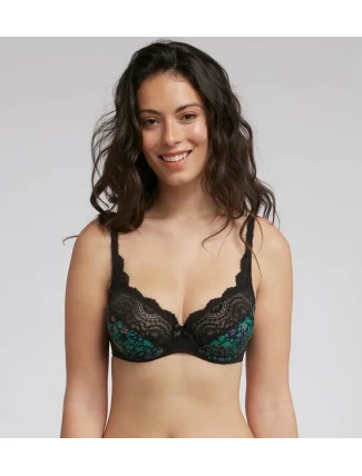Čipková podprsenka s kosticou PLAYTEX FLOWER ELEGANCE UNDERWIRED BRA - PLAYTEX - čierna