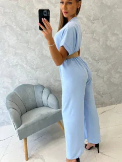 Kombinéza s ozdobným pásom modrá