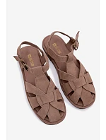 Dámske ploché sandále Natural Suede Big Star TT274250 Beige