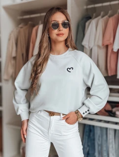Dámska nadrozmerná mikina s vyšívanými srdiečkami MONLOVE modrá FashionStreet BY1509