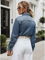 Dámska džínsová košeľa s gombíkmi, tmavomodrá, FashionStreet DY0491 Dámska džínsová košeľa s gombíkmi, tmavomodrá, FashionStreet DY0491