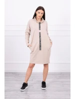 Šaty s kravatou vo svetlo béžovej farbe