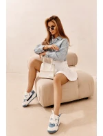 Sneakersy Damskie Na Platformie Niebieskie Moariella