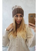 Milano fleecová čiapka K203 ecru melange+mocca