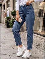 Dámske džínsy Mom Fit s vysokým pásom, modré, FashionStreet UY3104 Dámske džínsy Mom Fit s vysokým pásom, modré, FashionStreet UY3104