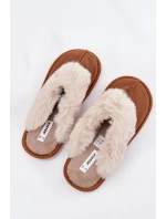 Ženské pantofle s kožešinou Camel Carisse