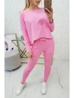 Súprava s oversize blúzkou svetlo ružová