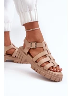 Sandały Rzymianki Damskie Beżowe Rosarose
