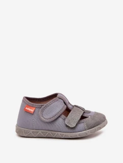 Kapcie Milami Dziecięce Na Rzepy Szare Reathiana