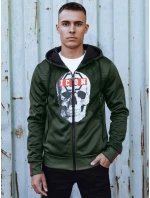 Pánska mikina na zips s kapucňou zelená FashionStreet BX5838