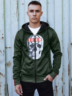 Pánska mikina na zips s kapucňou zelená FashionStreet BX5838