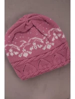 Dámska čiapka Kira K374 tmavo ružová+biela