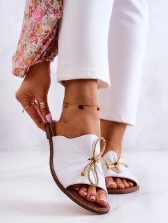 Zazoo Kožené 2659 Dámske žabky White