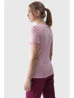 Damski T-Shirt Z Nadrukiem 4F 4FWMM00TTSHF1846-56S Różowy