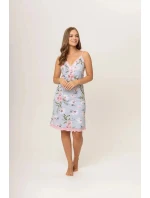 Dámska nočná košieľka 01/068 sv. modrá s kvetmi - Karol Dámska nočná košieľka 01/068 sv. modrá s kvetmi - Karol