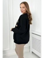 Bavlnená súprava, zateplená mikina + legíny čierny Bavlnená súprava, zateplená mikina + legíny čierny