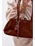 Eko semišová kabelka s přívěskem Camel Nelina